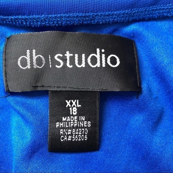 NWT DAVID’S BRIDAL Blue Beaded Flower One-Shoulder High-Low Dress Size XXL (18) - Picture 7 of 11